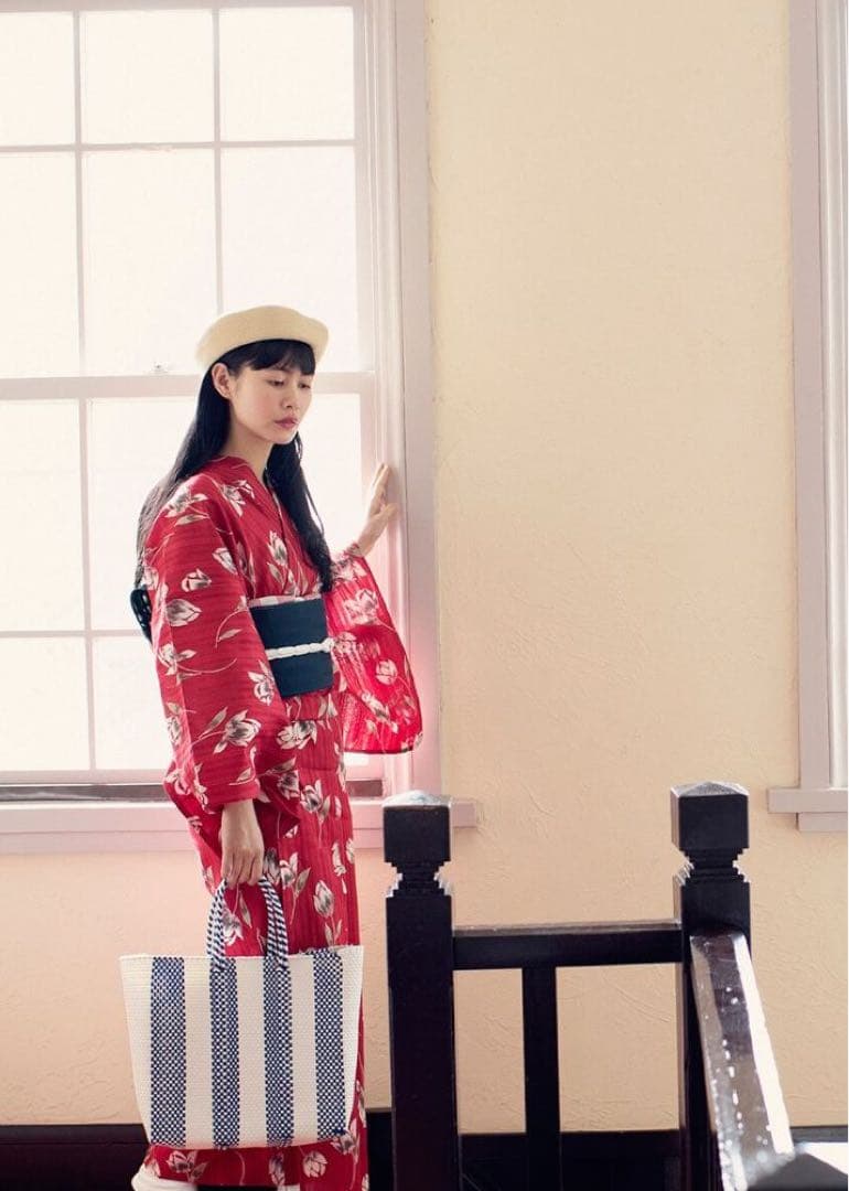 KIMONO by NADESHIKO プレタ浴衣　チューリップ　赤