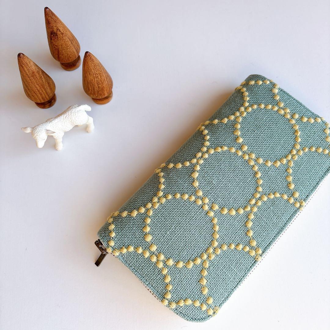 ミナペルホネン☆ラウンドファスナー長財布☆ハンドメイド