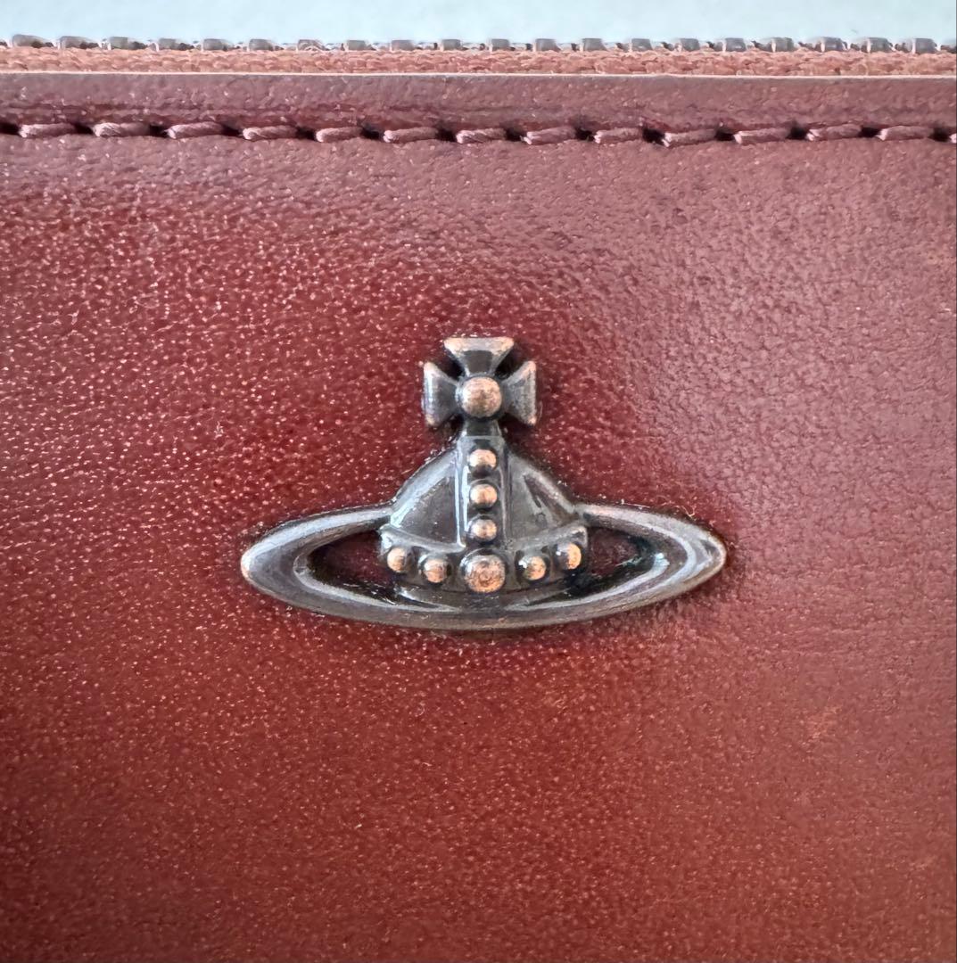 新品☆ヴィヴィアンウエストウッド☆キーリング付き ラウンドファスナー小銭入れ☆茶