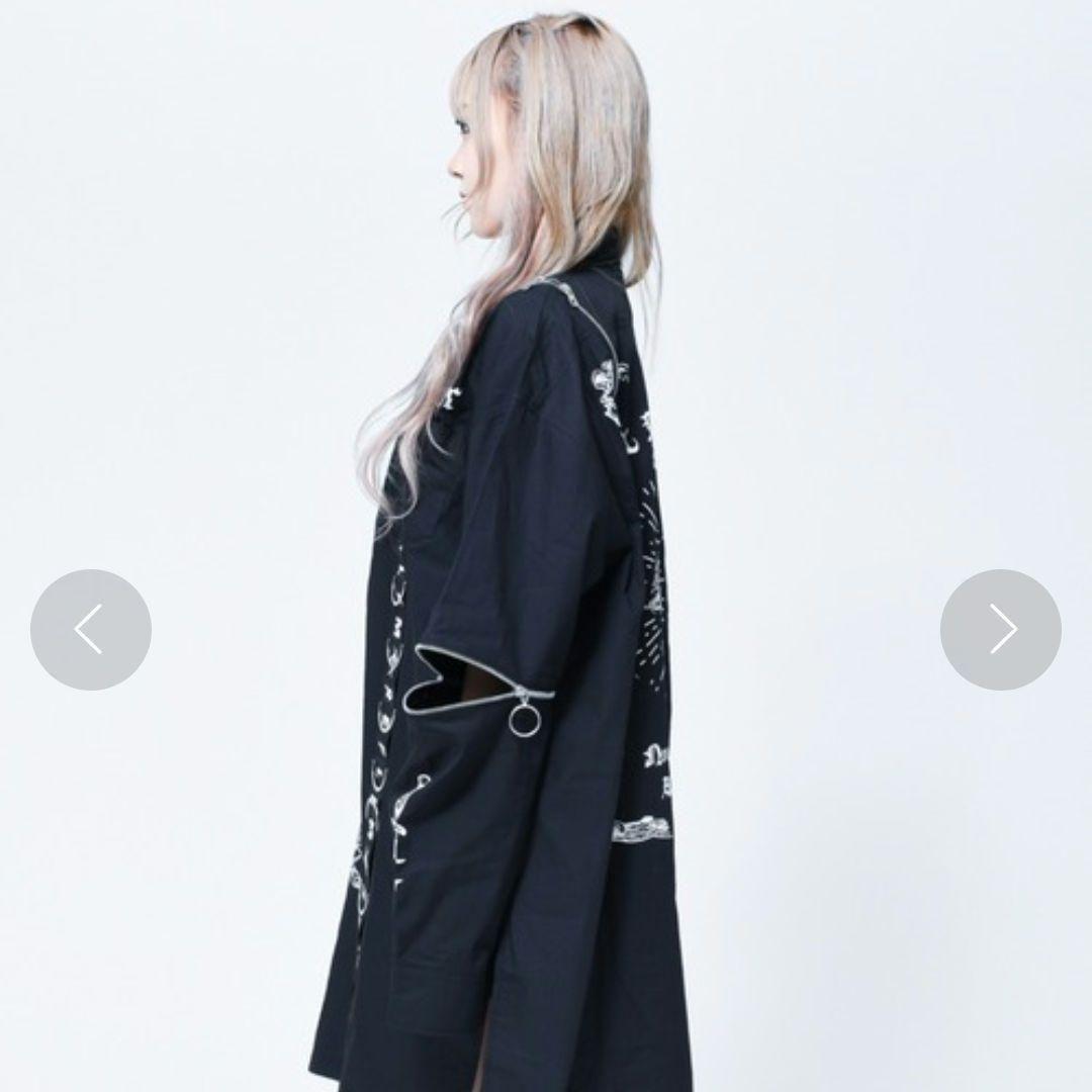 美品♥ レフレム 【F】Dリングデザインロングシャツ ブラック レディース