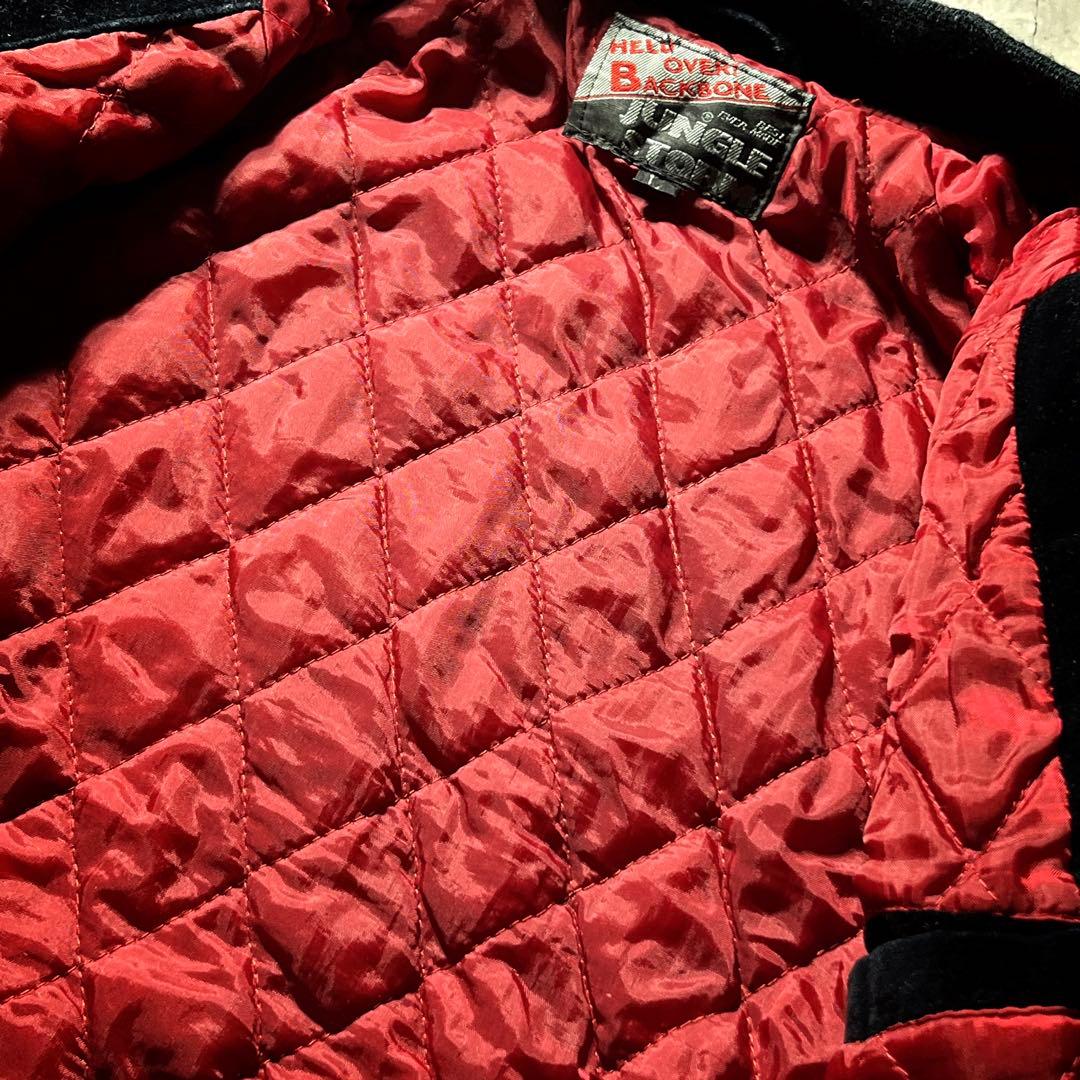 JUNGLE STORM 別珍 スカジャン 龍 ドラゴン 銀刺繍　y2k L