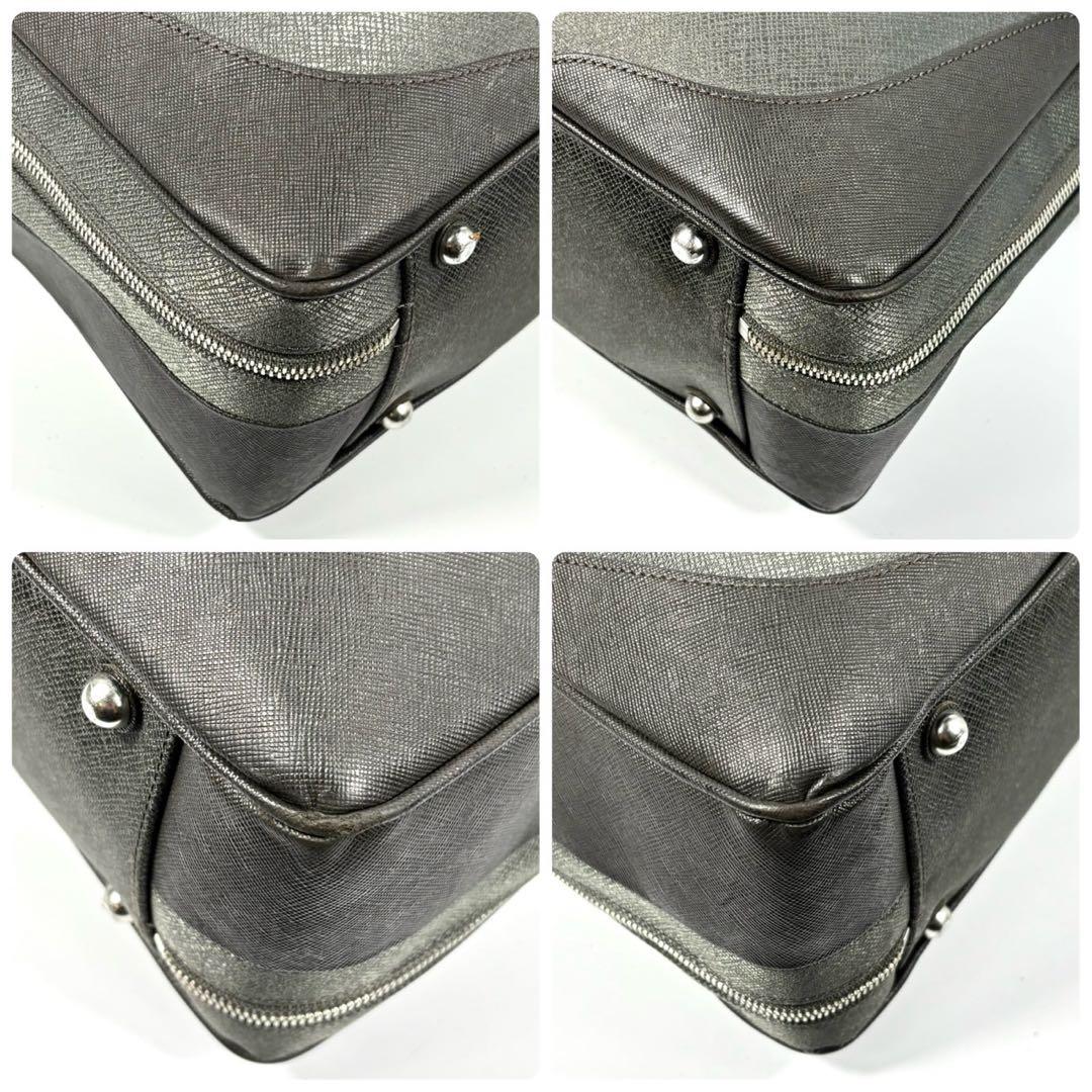 ✨美品✨ペッレモルビダ ビジネスバッグ キャピターノ リモンタ 2室 グレー