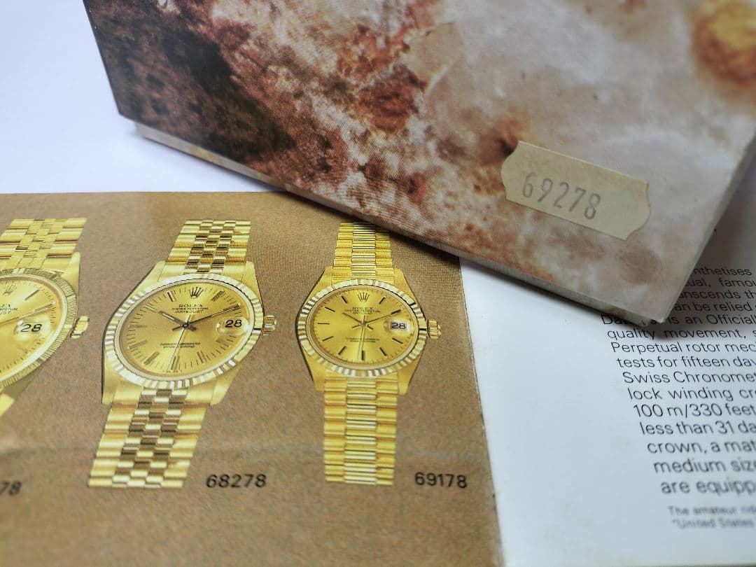 ROLEX 金無垢69278ビンテージ純正希少美品赤箱　内外箱付属品付き