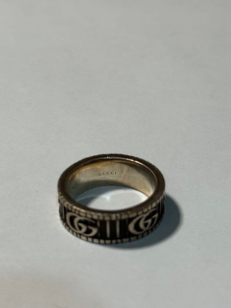 GUCCI ロゴ入りシルバーリング サイズ20