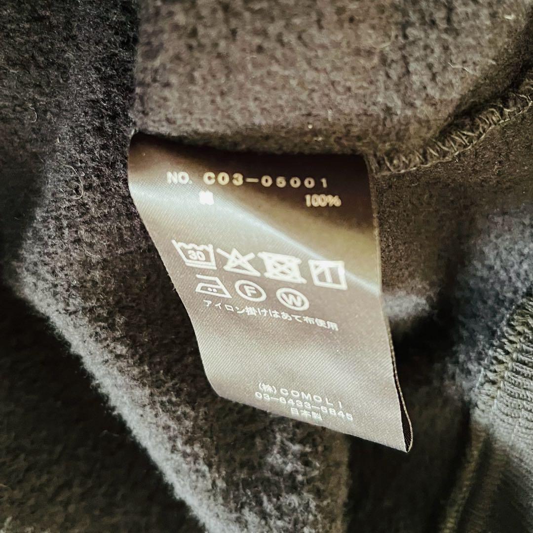 25AW COMOLI コモリ コットン裏毛ジップパーカー ブラック 4