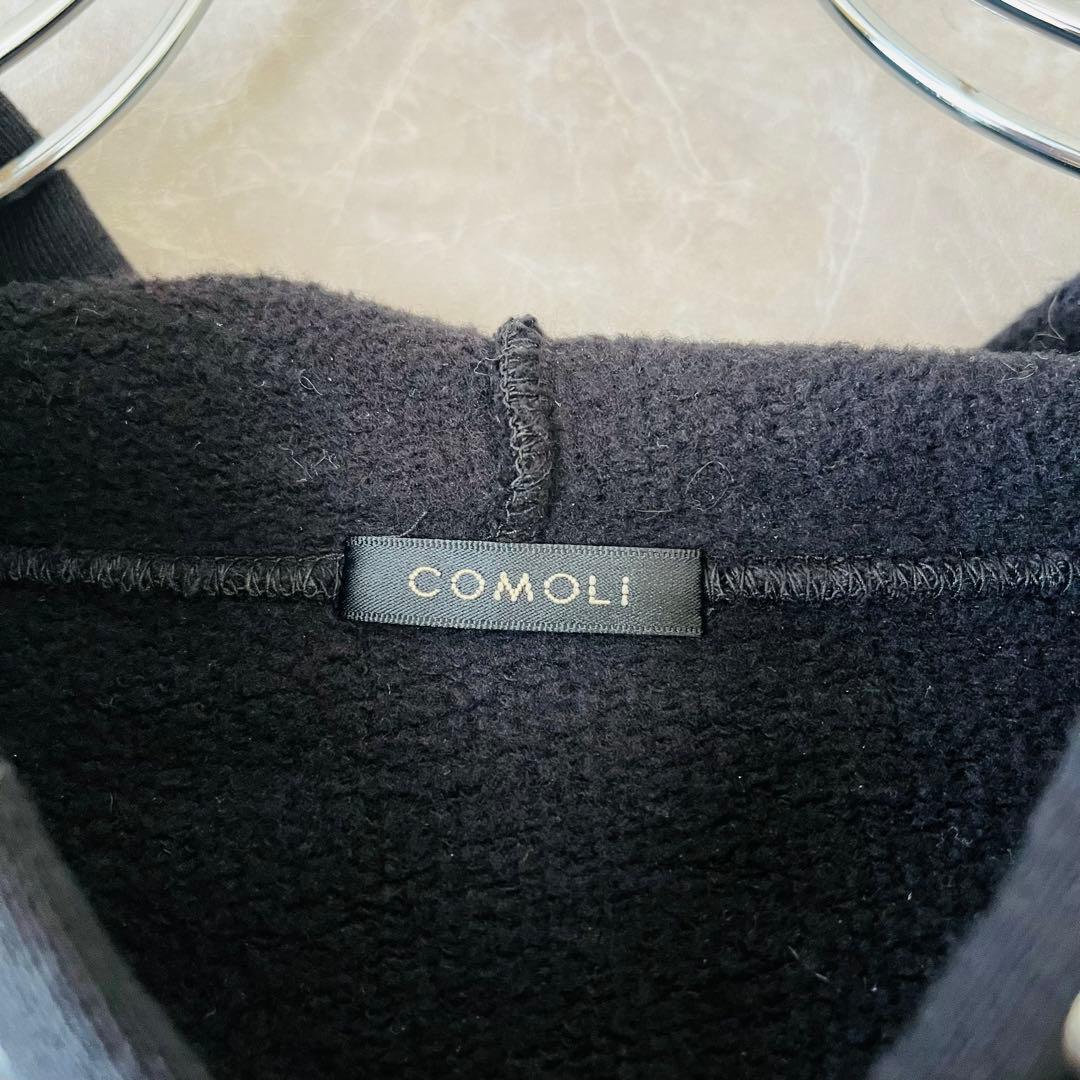 25AW COMOLI コモリ コットン裏毛ジップパーカー ブラック 4