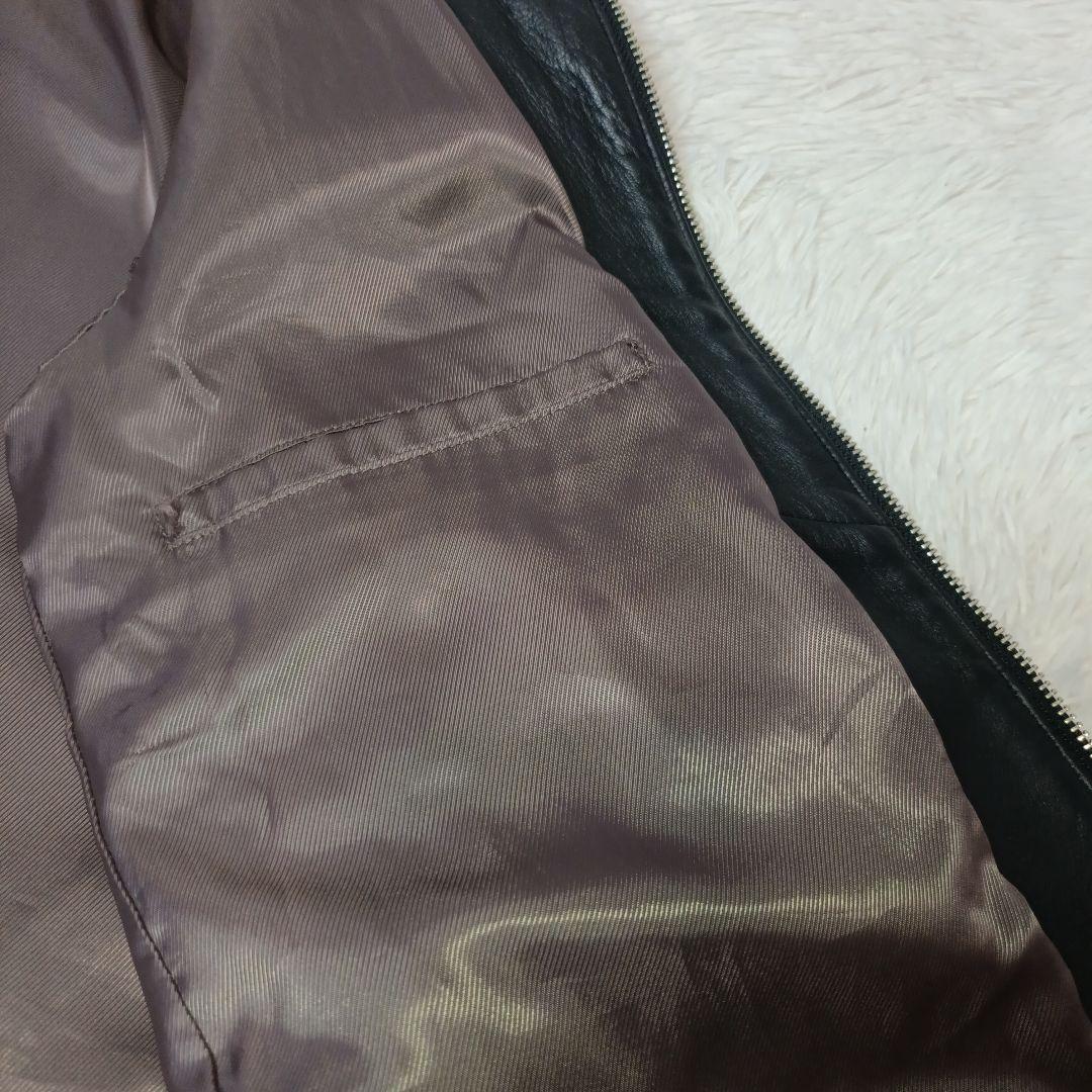 美品・希少■TETE HOMME ラムレザー ライダースジャケット シングル