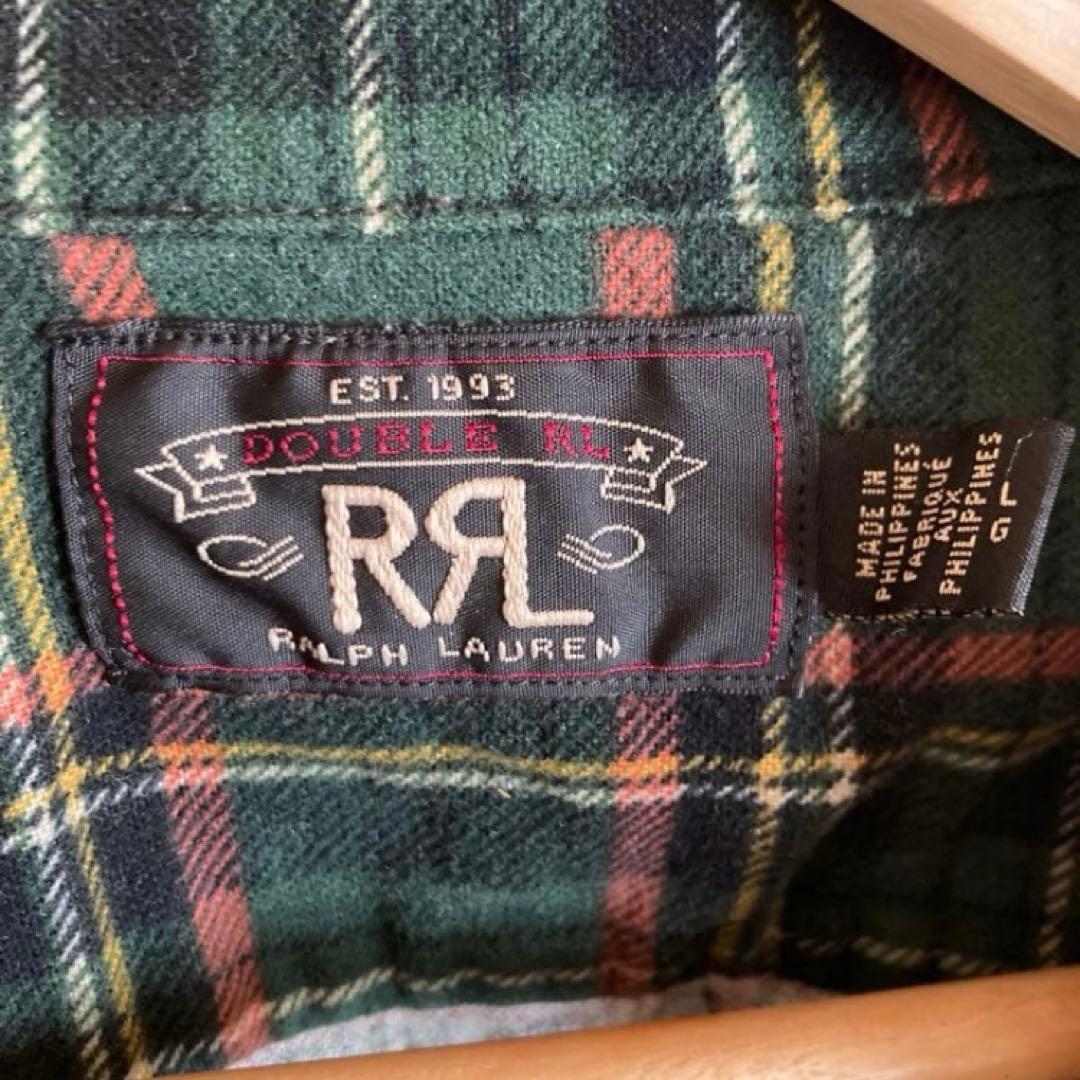 好配色RRL ダブルアールエル フランネル ワークシャツ ネルシャツ L