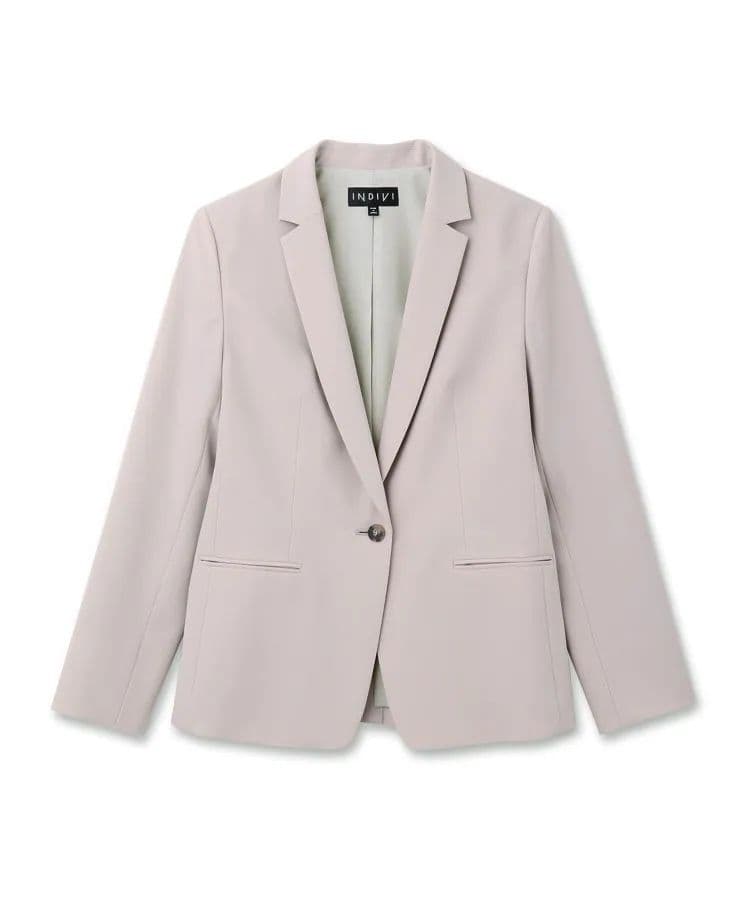 INDIVI ストレッチテーラードジャケット&タックテーパードパンツ　ベージュ