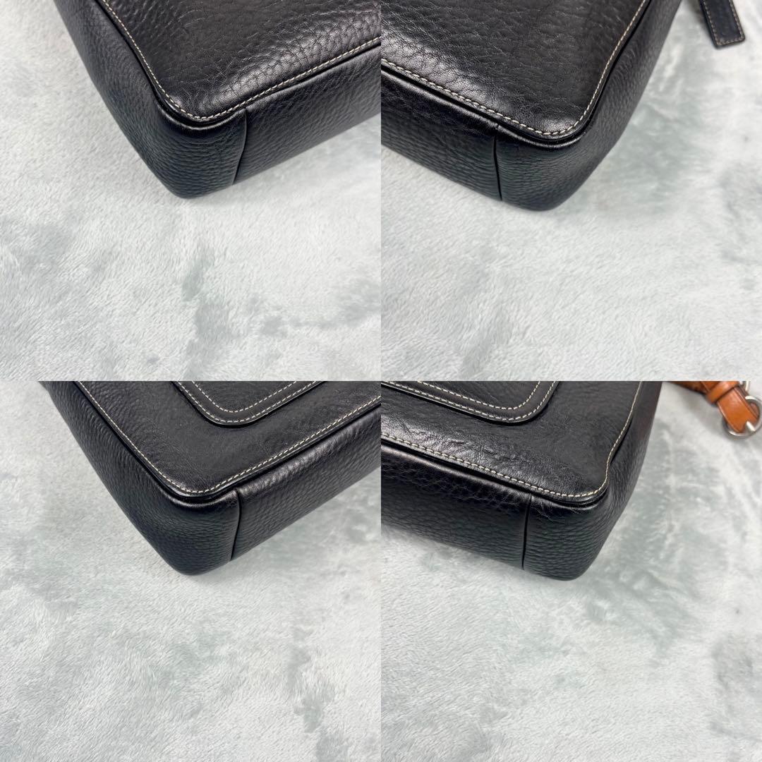 Coach ターンロック ワンショルダーバッグ ブラック 黒 レザー