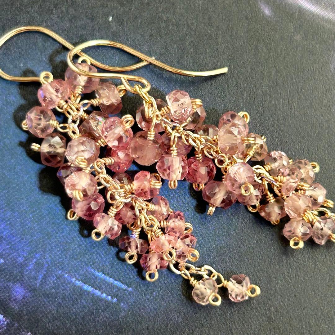 マラヤガーネット　14kgf　天然石ピアス/イヤリング　ドラゴンガーネット