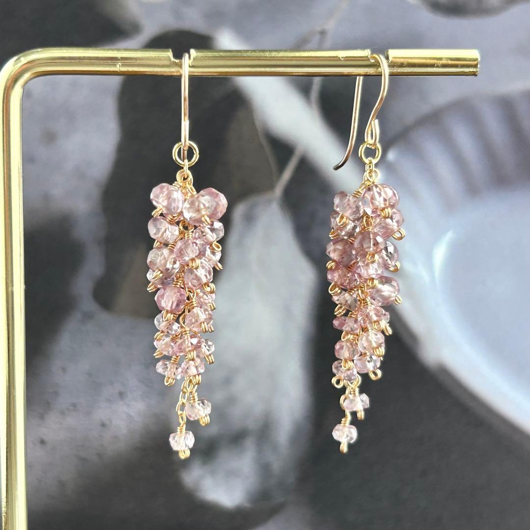 マラヤガーネット　14kgf　天然石ピアス/イヤリング　ドラゴンガーネット