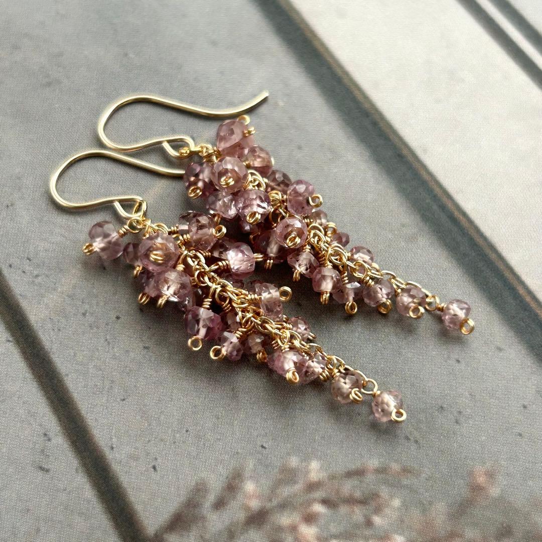 マラヤガーネット　14kgf　天然石ピアス/イヤリング　ドラゴンガーネット