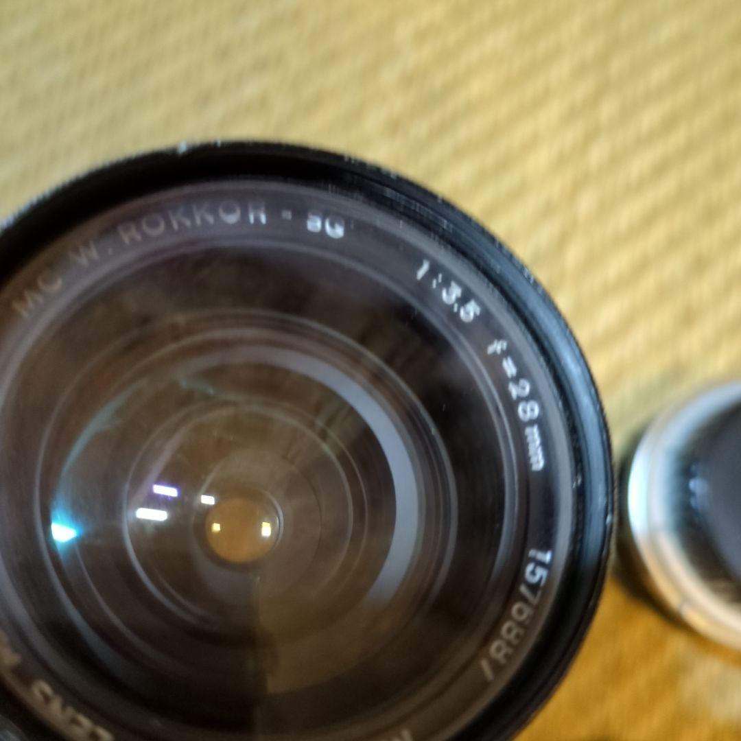 匿名配送　MINOLTA　カメラレンズ3本+メタルフードなどまとめ売り