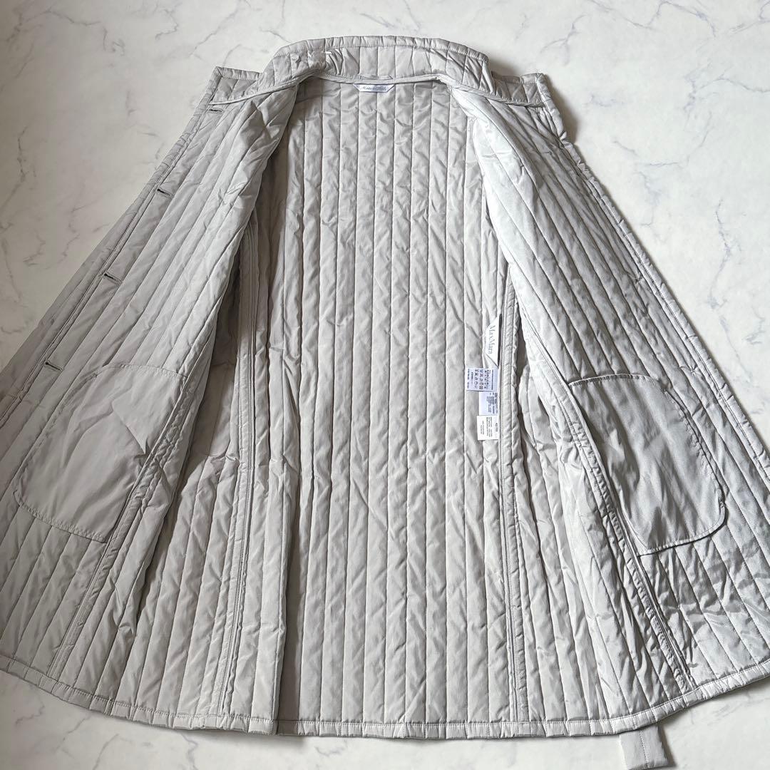 大きいサイズ最高級白タグ【Max Mara】ハイネックベルテット中綿コート　XL