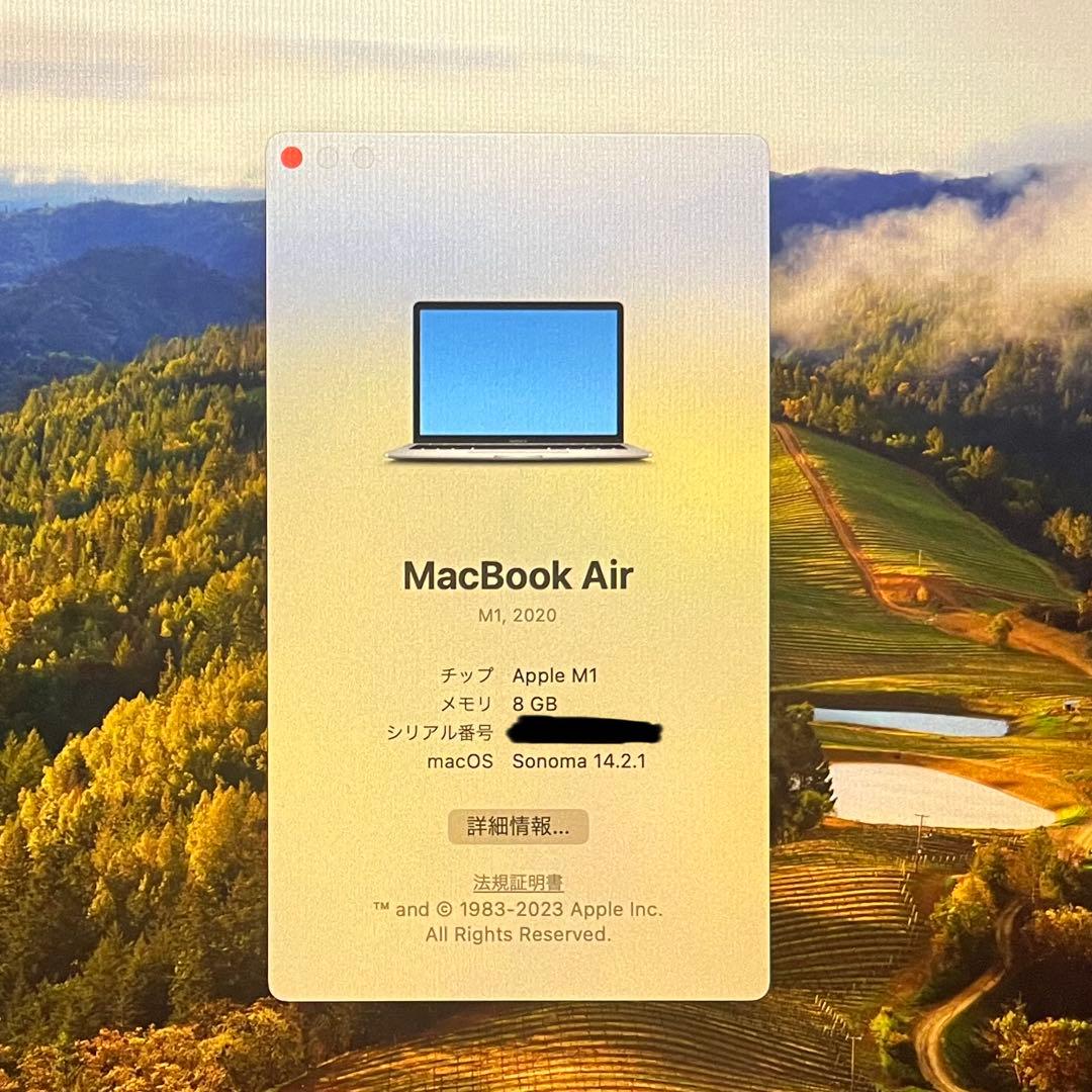 MacBook Air M1チップ 2020 SSD256GB メモリ8GB
