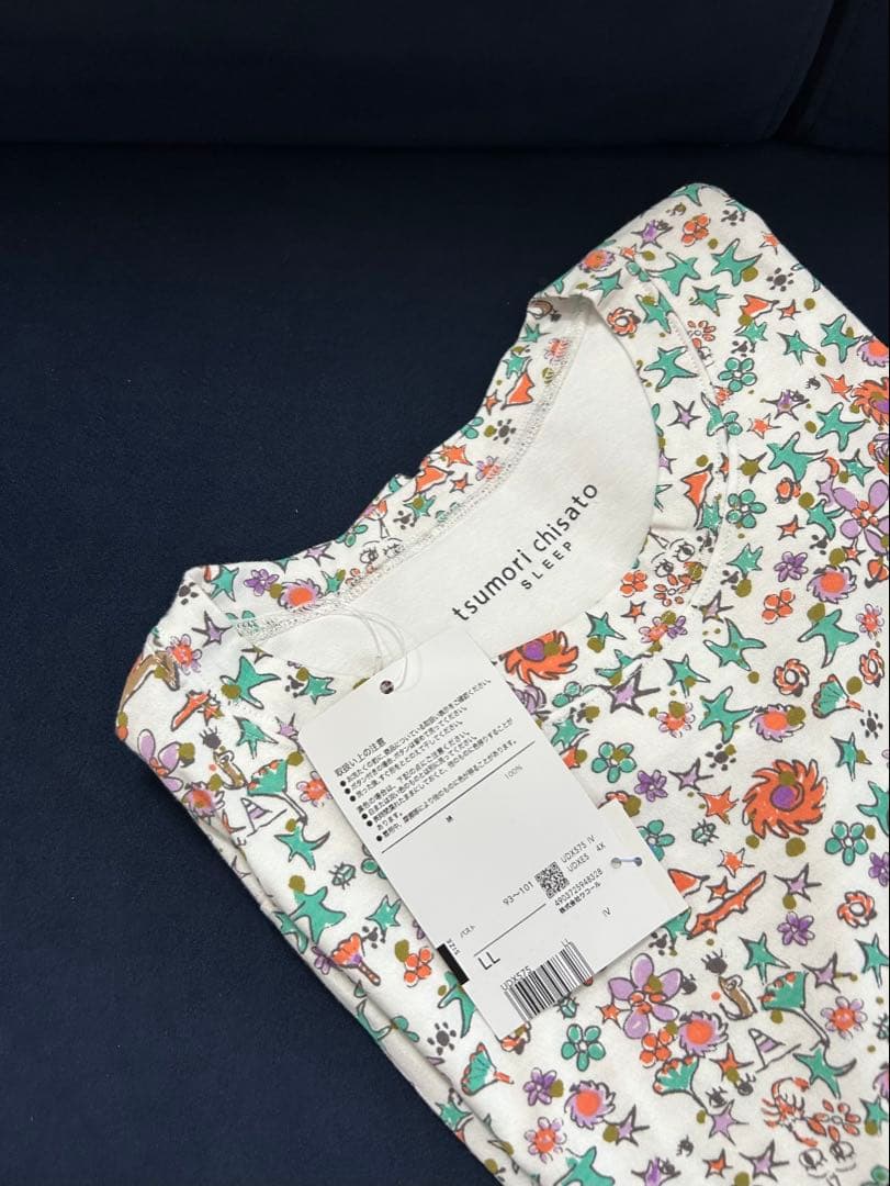 ツモリチサトスリープ　長袖パジャマ　長袖薄手　綿100% 花柄　LLサイズ