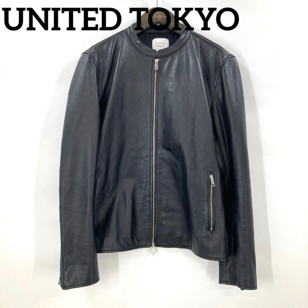 UNITED TOKYO　シングルライダースジャケット　ブラック　4サイズ