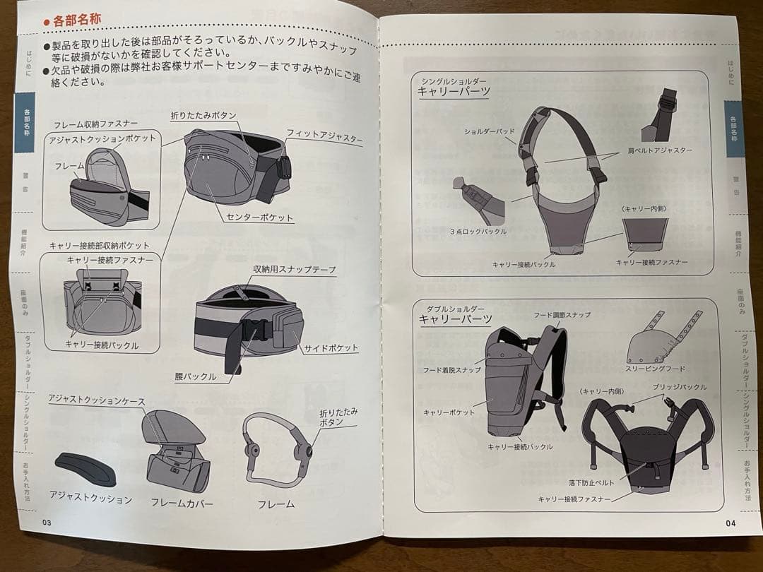 ナップナップ たためるヒップシートTran シングル&ダブルショルダーセット