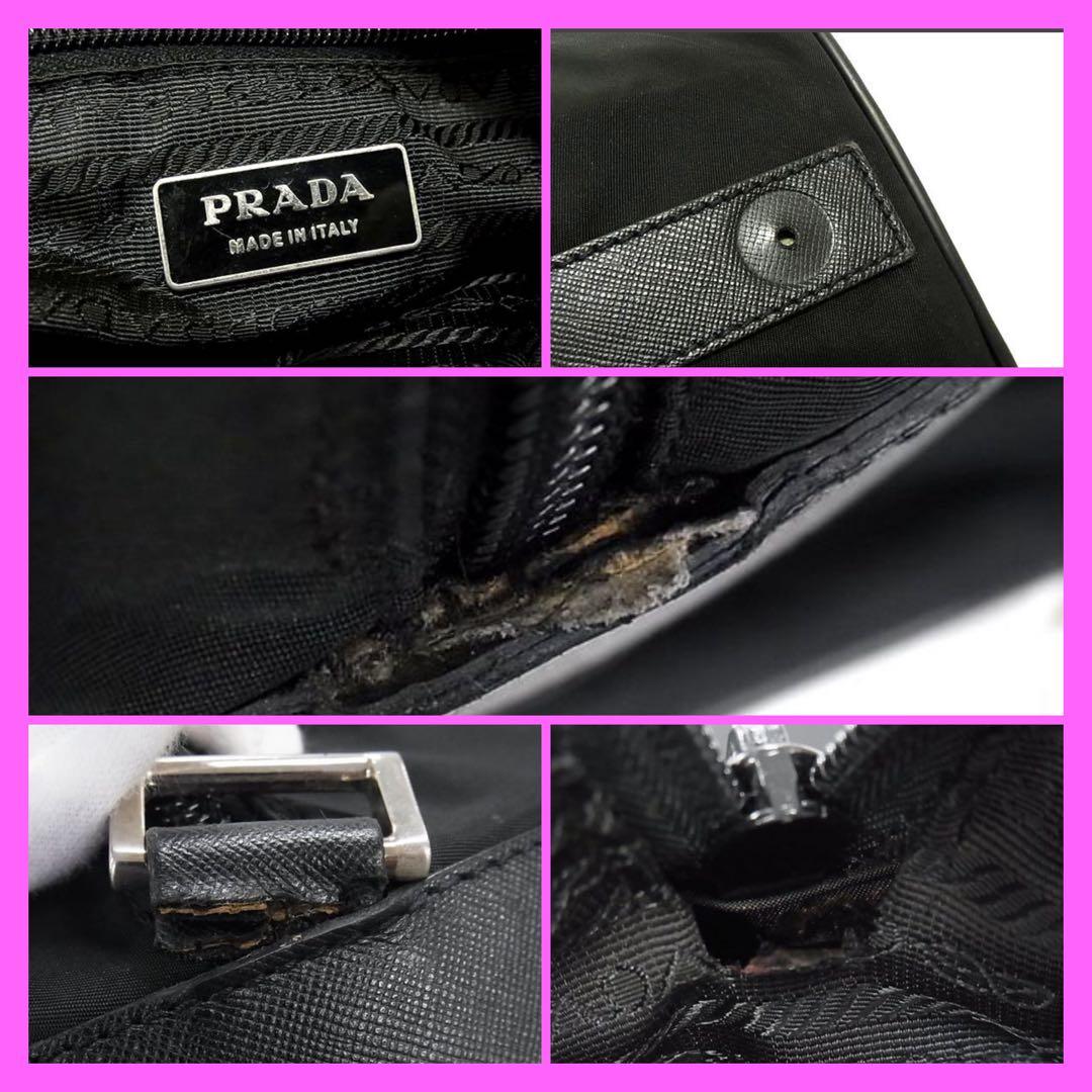 PRADA プラダ テスートナイロン×レザー ハンドバッグ ボストン ブラック