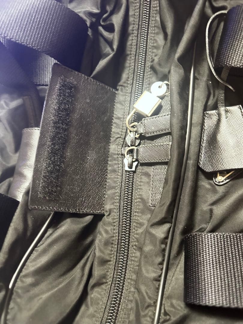 PRADA プラダ テスートナイロン×レザー ハンドバッグ ボストン ブラック