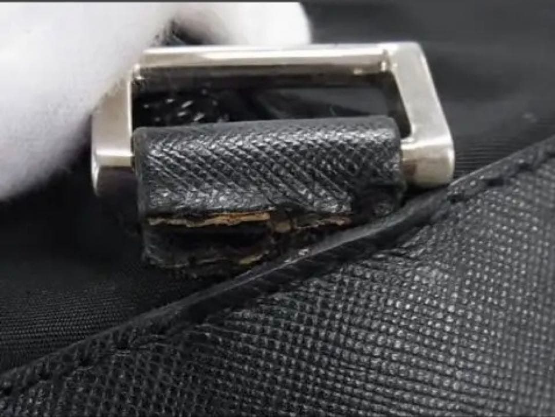 PRADA プラダ テスートナイロン×レザー ハンドバッグ ボストン ブラック