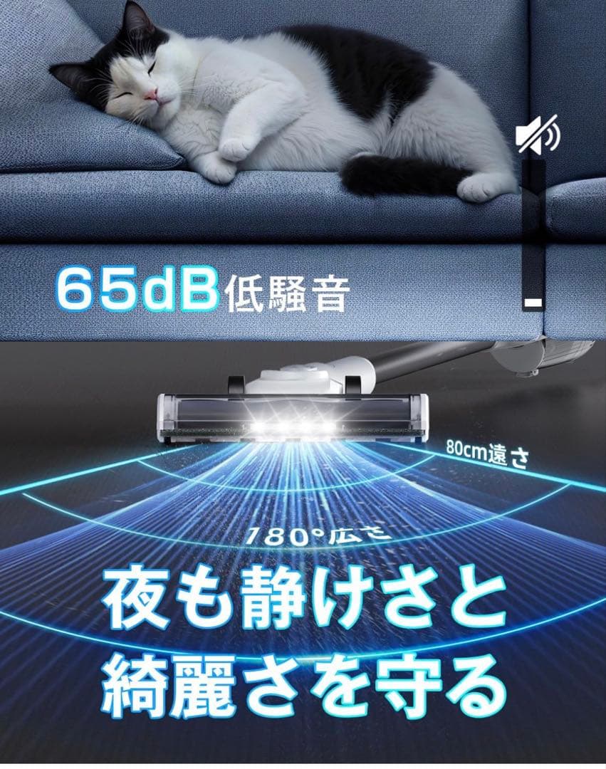 掃除機 コードレス　超強力吸引自立式　超軽量　連続稼働 スティック クリーナー
