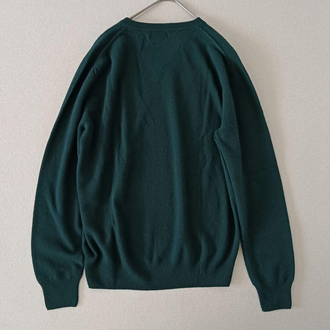 EVSEG カシミヤ100% Vネックニット 深緑 メンズM