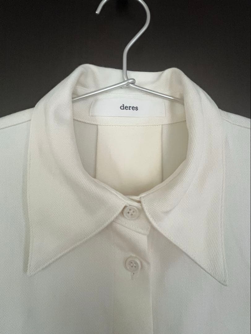 deres Alex silk denim shirt ホワイト