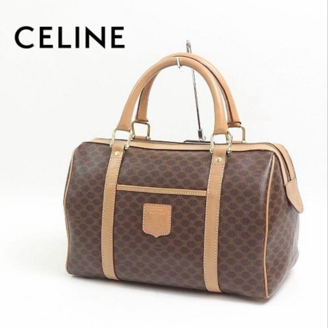 CELINE マカダム柄 ミニボストン ハンドバッグ
