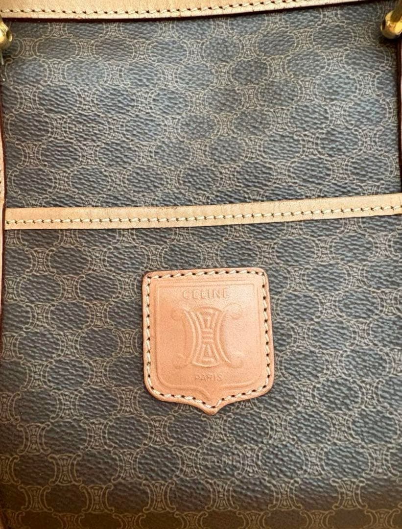 CELINE マカダム柄 ミニボストン ハンドバッグ