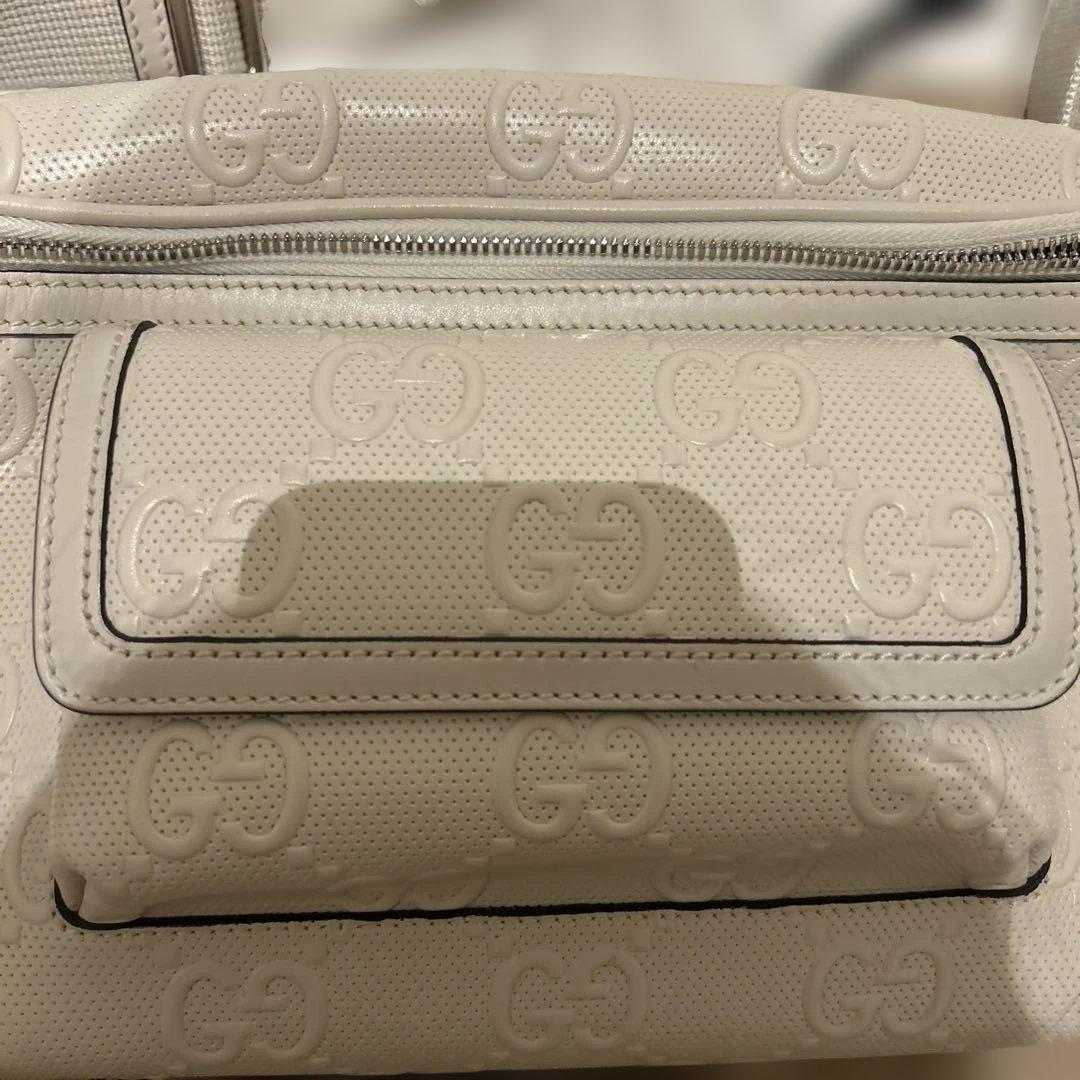 【極美品】保存袋付きグッチGGエンボス レザーブラックウエストバッグ.