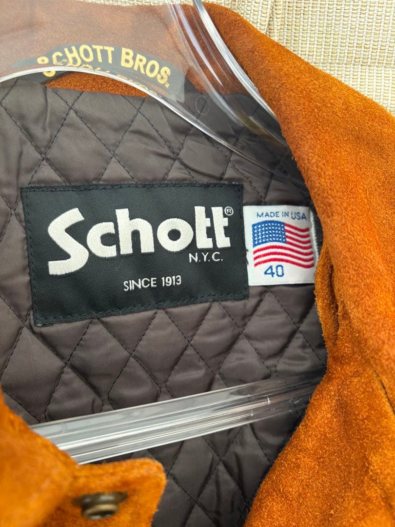 Schott スエード レザー　コーチジャケット　サイズ40