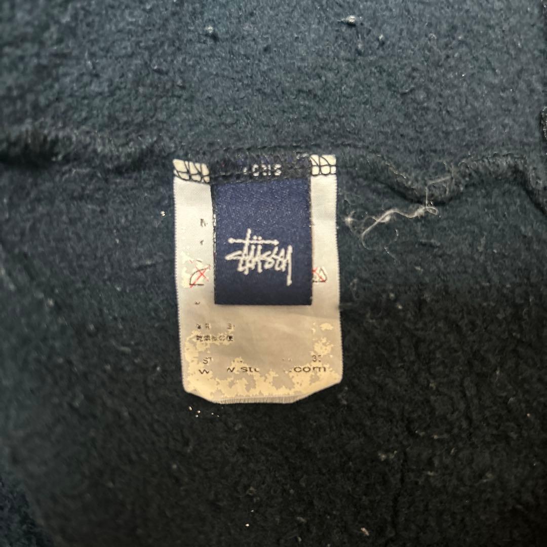 90s STUSSY XL スウェット ネイビー 無地 ワンポイント 紺タグ