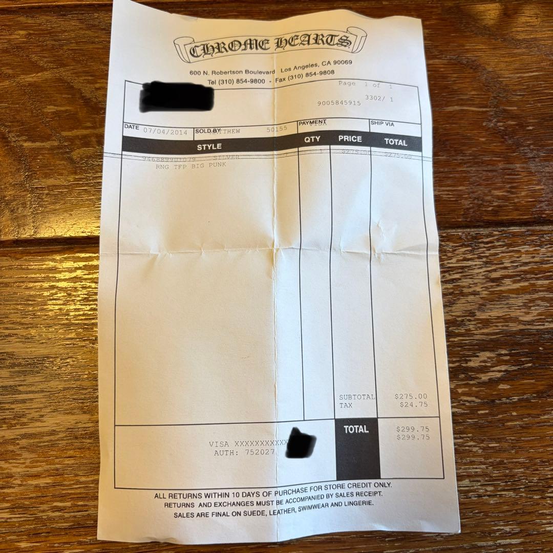 クロムハーツ トゥルーファッキンパンクリング TFP BIG PUNK US7