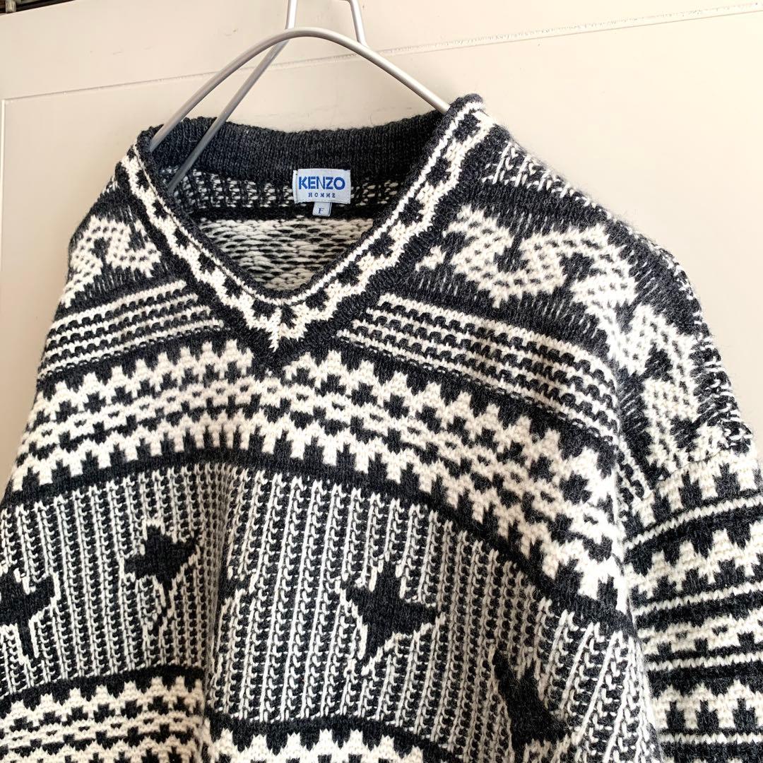 つる様 レア❗️ 90s KENZO HOMME ケンゾー デザインニット
