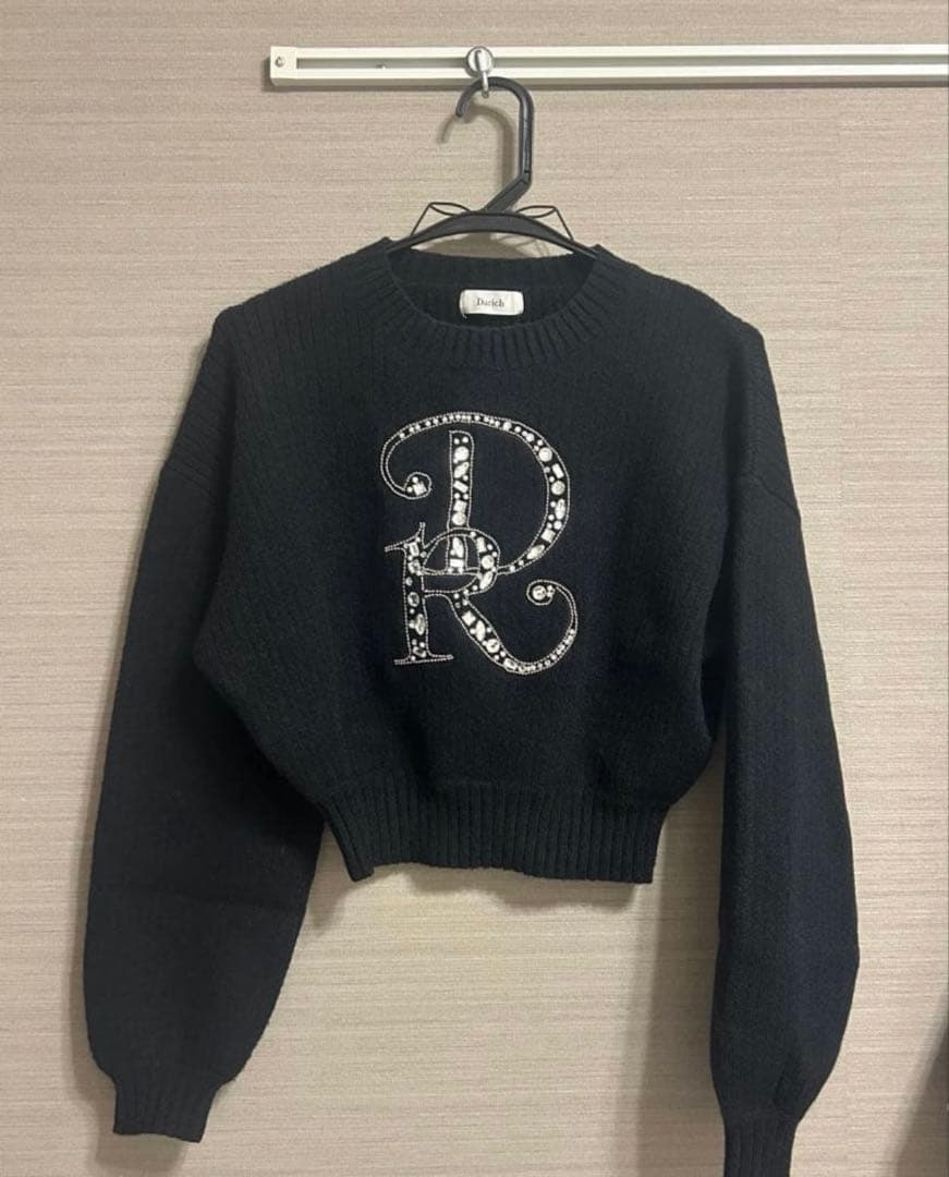 ❤*︎様 Darich ダーリッチ DRビジューボリュームリブニットトップス ブ