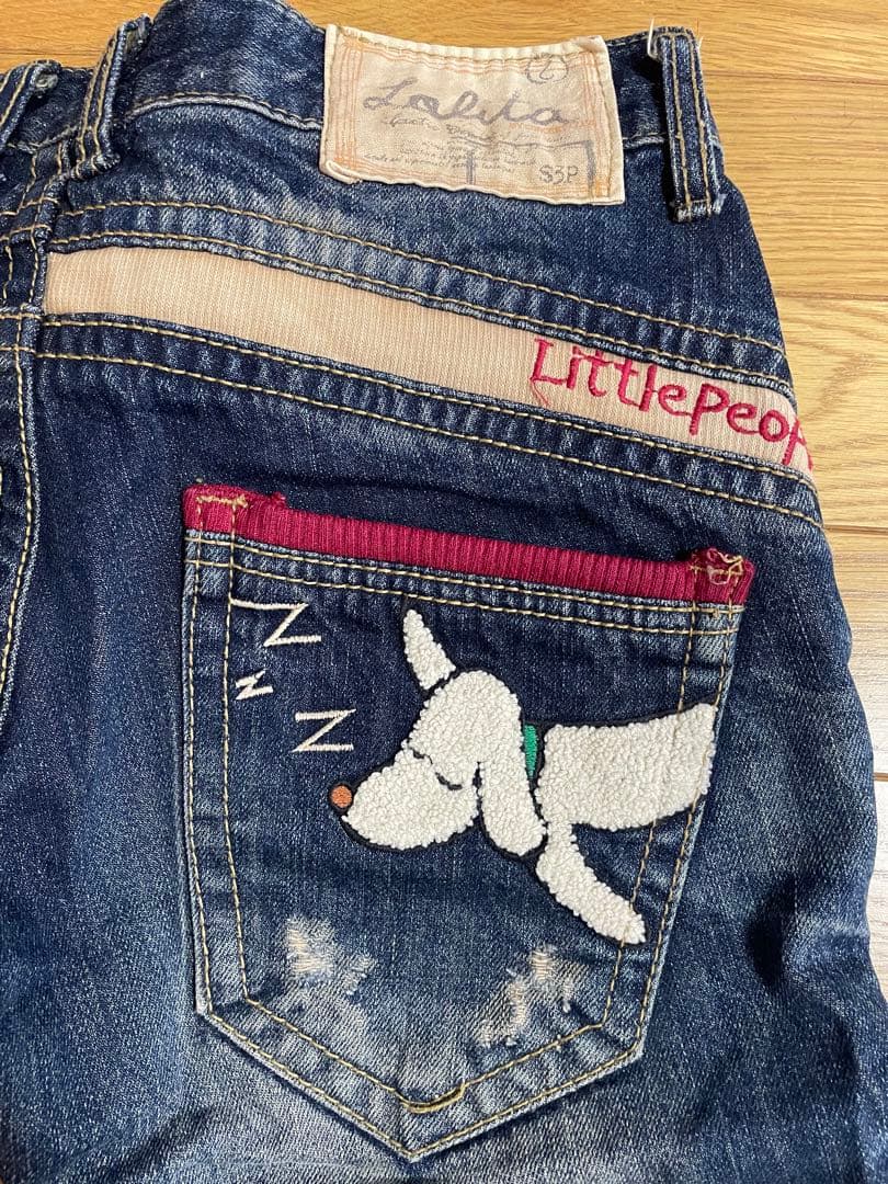 Lolita jeans 奈良美智　ヴィンテージ加工　サガラ刺繍デニム　Sサイズ
