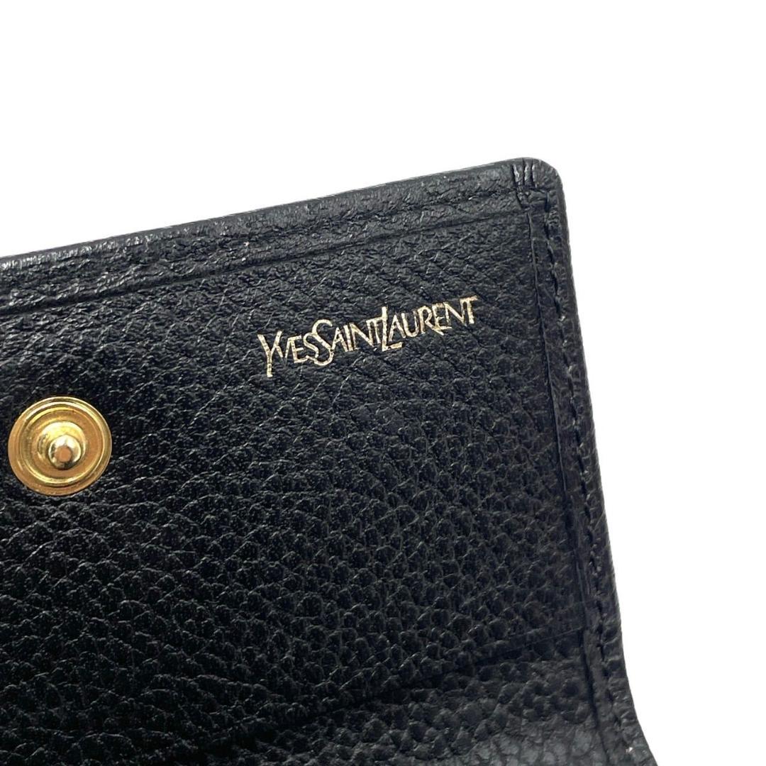 未使用級● イヴサンローラン キーケース 5連 YSLロゴ ブラック レザー
