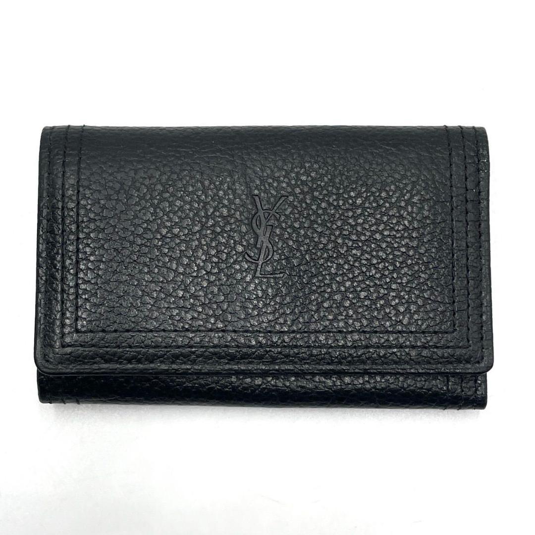 未使用級● イヴサンローラン キーケース 5連 YSLロゴ ブラック レザー