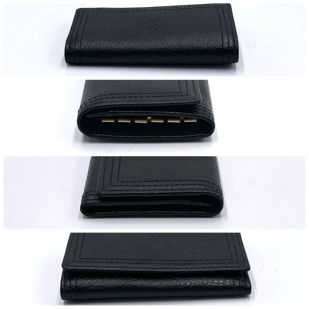 未使用級● イヴサンローラン キーケース 5連 YSLロゴ ブラック レザー