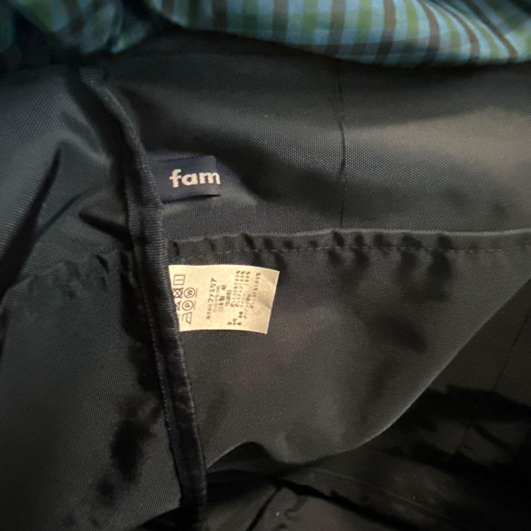 【美品】familiar ファミリア大容量マザーズバッグ　青系チェック　XB