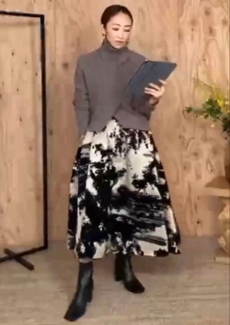 【未使用品】フレイID シャンブレーフロッキースカート