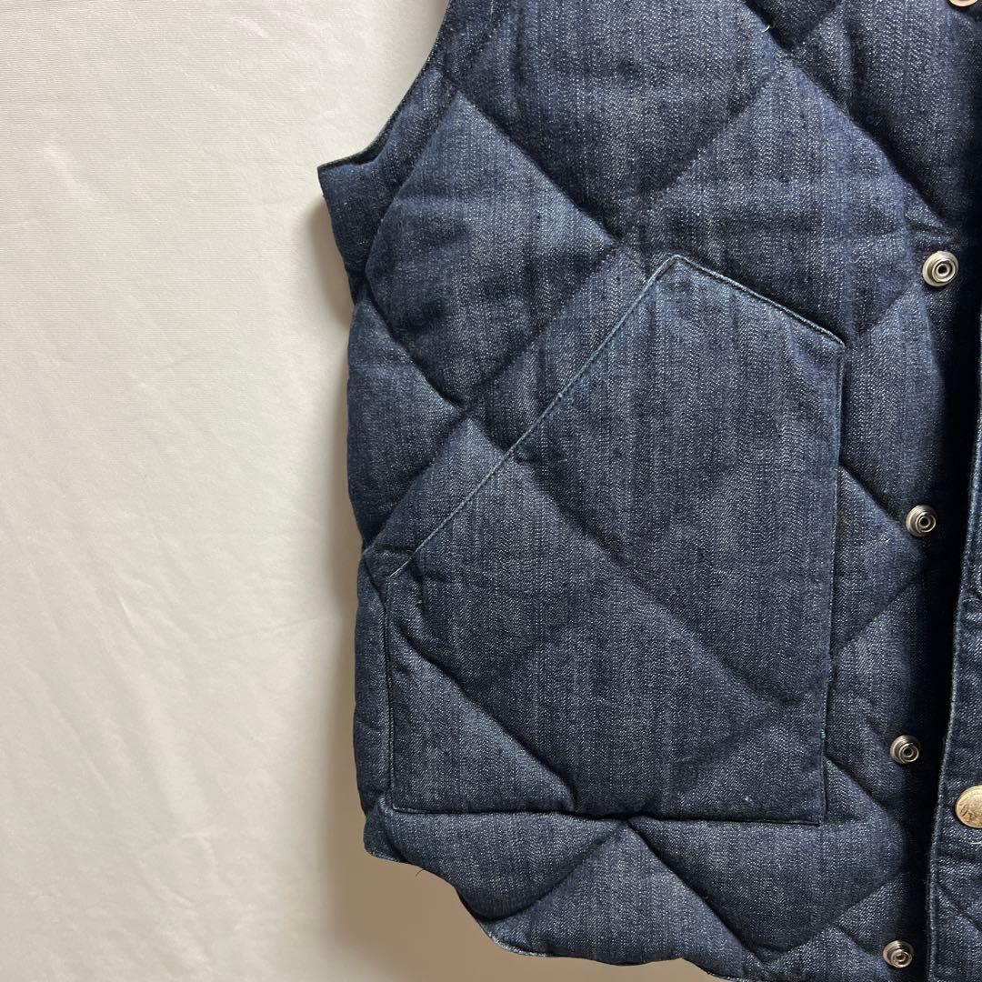 SUGAR CANE レザーヨーク デニムダウンベスト　キルティング　インディゴ