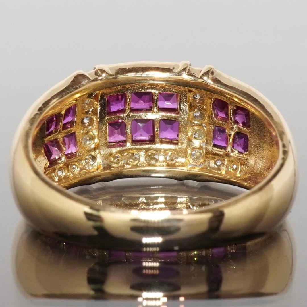 ルビー リング ダイヤモンド K18 ダイヤ 指輪 18金 16号 ゴールド