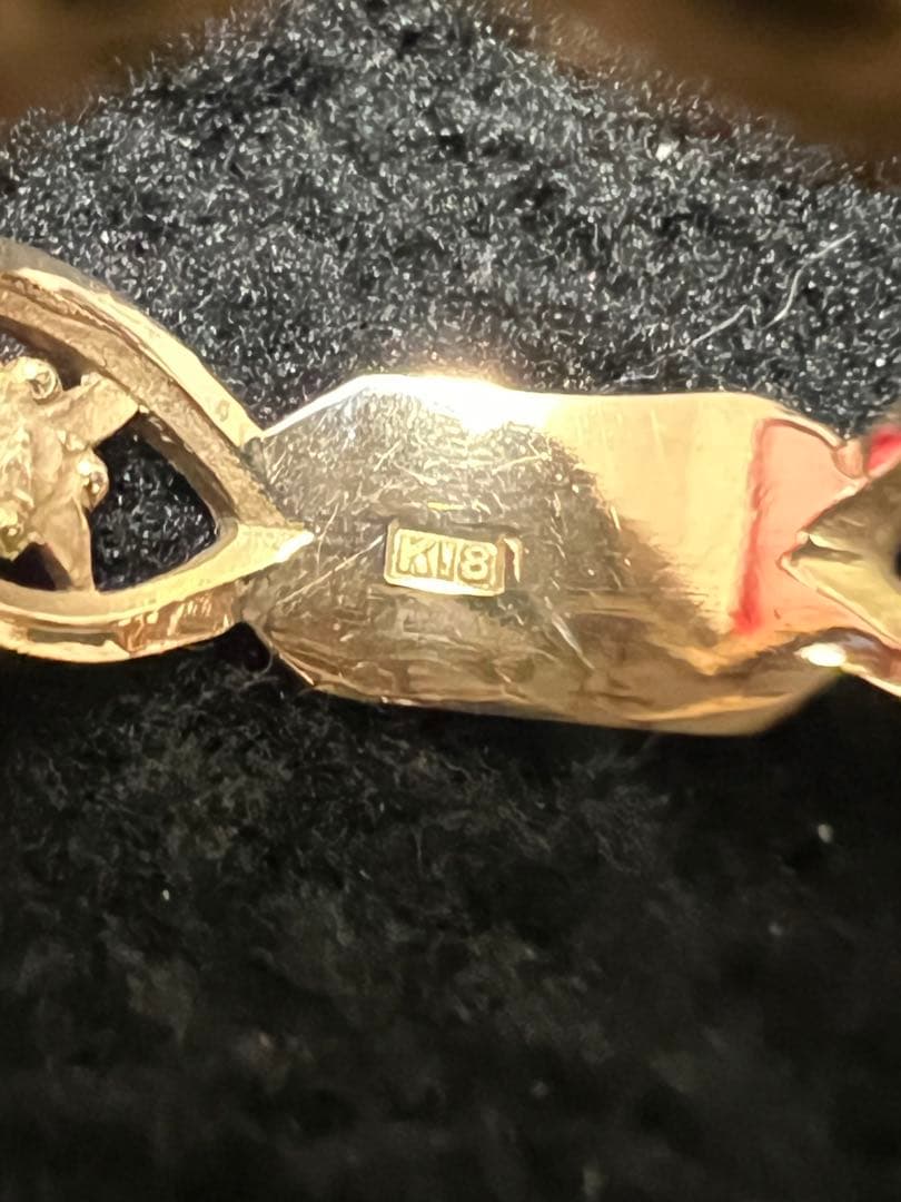 K18ゴールド 花模様 透かしリング2.1グラム