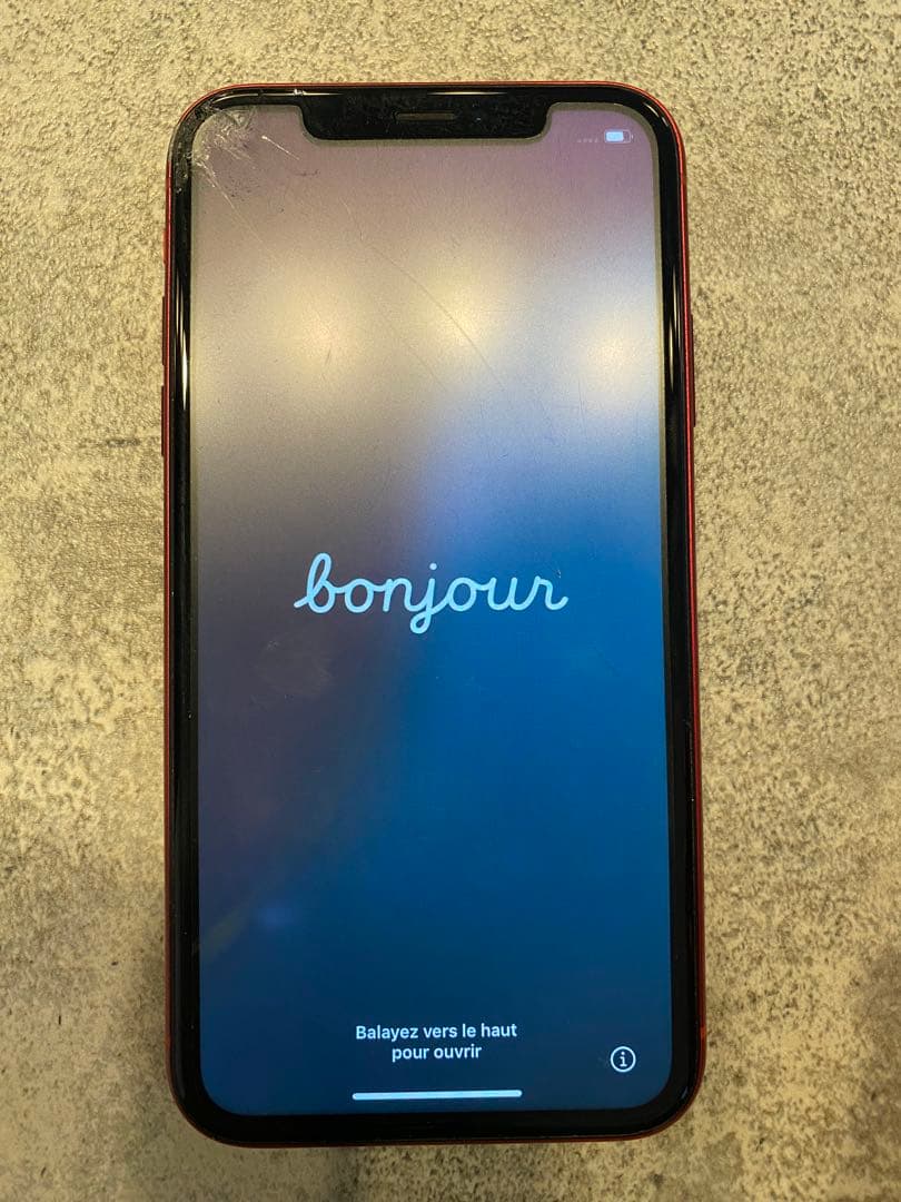 【ジャンク品】iPhone XR 128GB レッド　画面割れ有