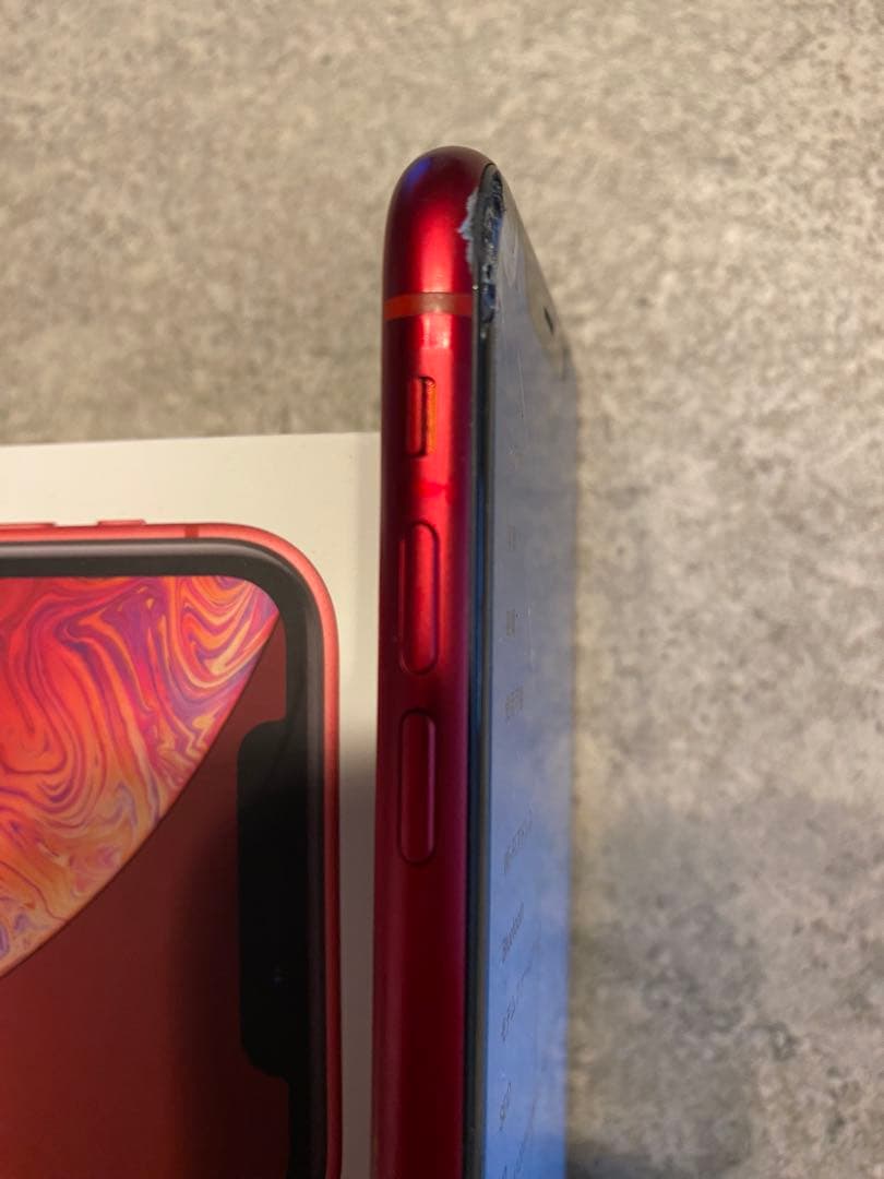 【ジャンク品】iPhone XR 128GB レッド　画面割れ有