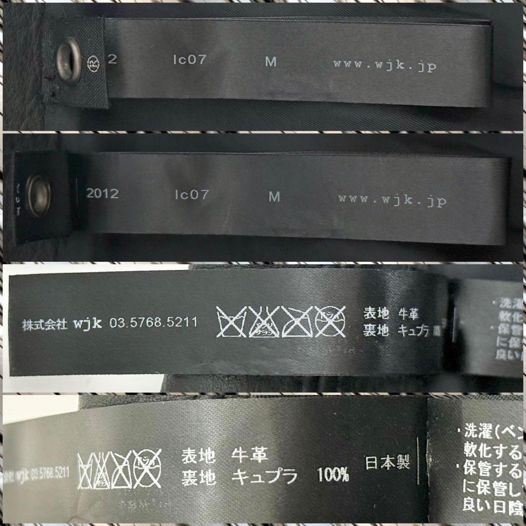 wjk カウレザー シングル ライダースジャケット ジャケット ブラック M