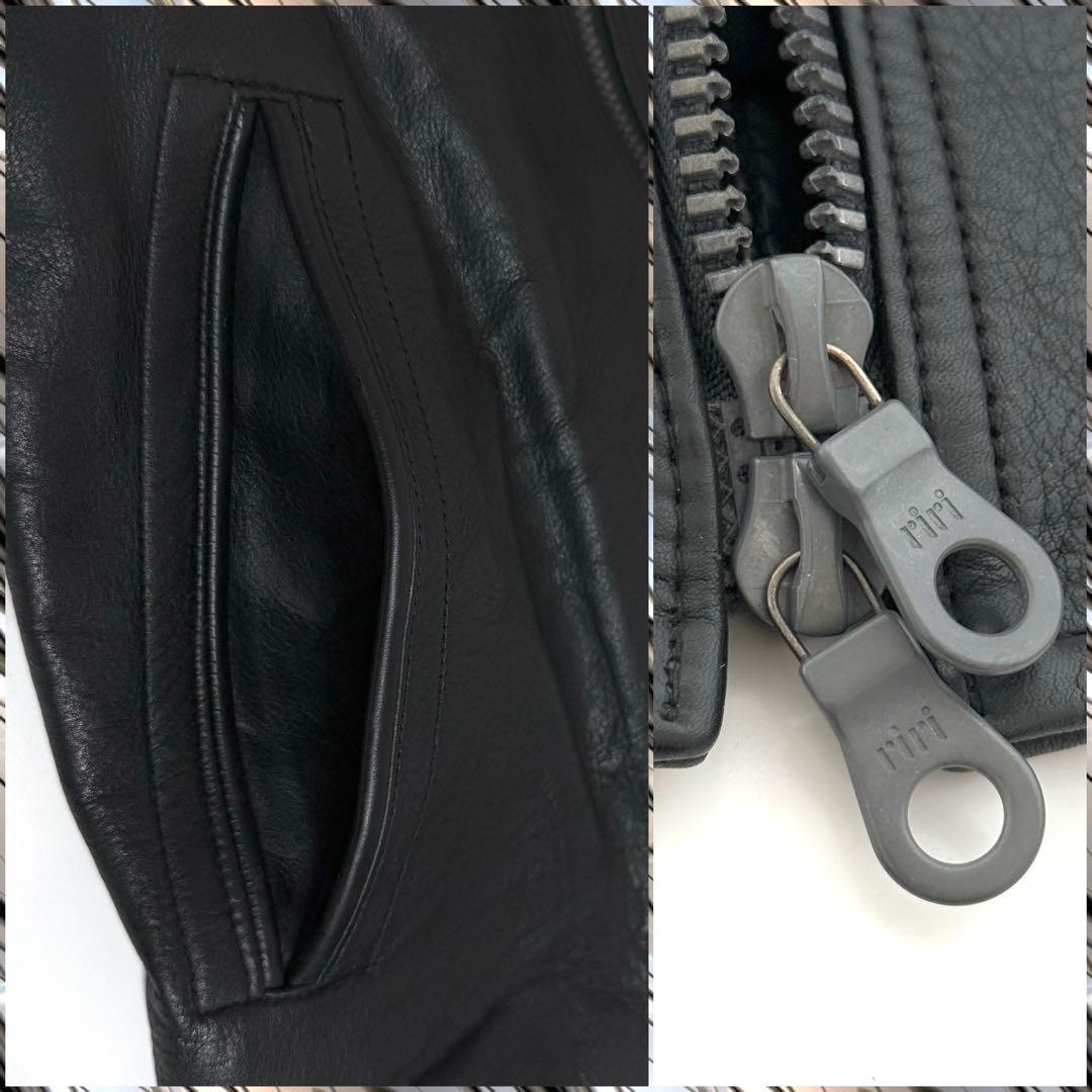 wjk カウレザー シングル ライダースジャケット ジャケット ブラック M